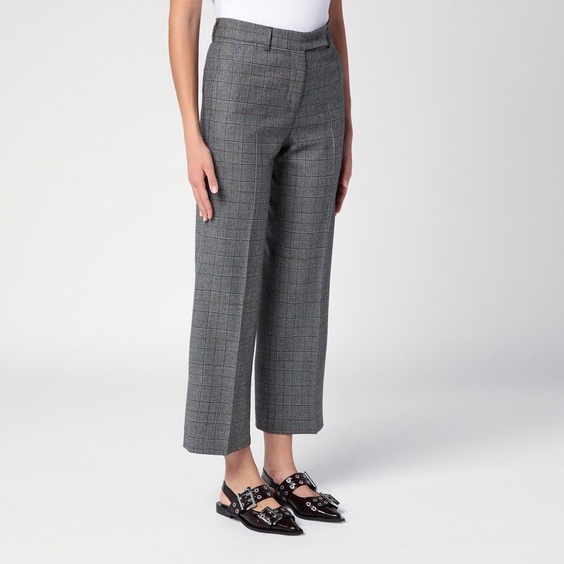 QUELLEDUE Cropped Prince of Wales Trousers