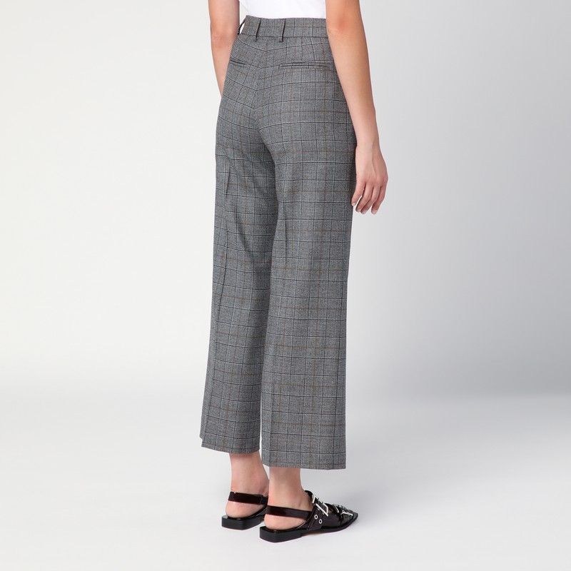 QUELLEDUE Cropped Prince of Wales Trousers