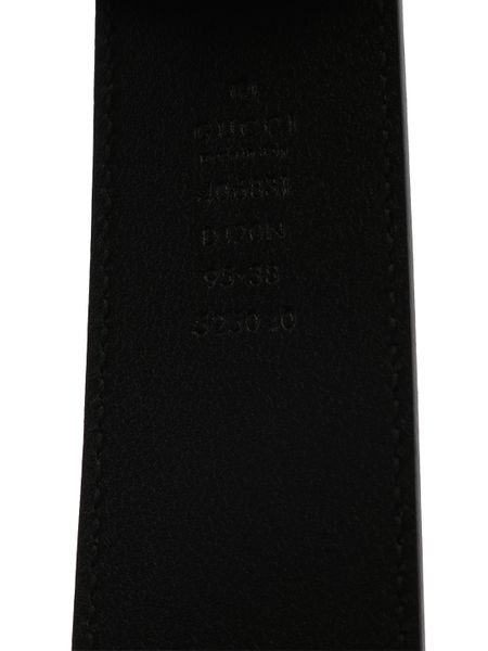 GUCCI Stylish Black Leather Belt with Double G Buckle for Men