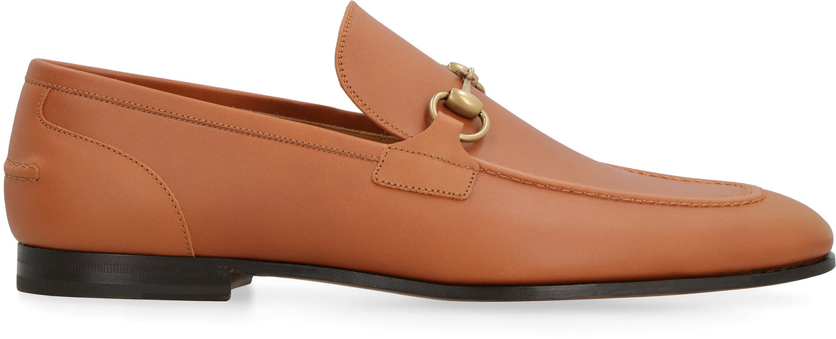 GUCCI Men's Saddle Brown Leather Loafers for Spring/Summer 2024