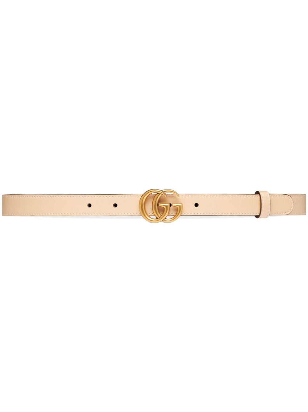 GUCCI Elegant Light Beige Leather Belt with Double G Buckle