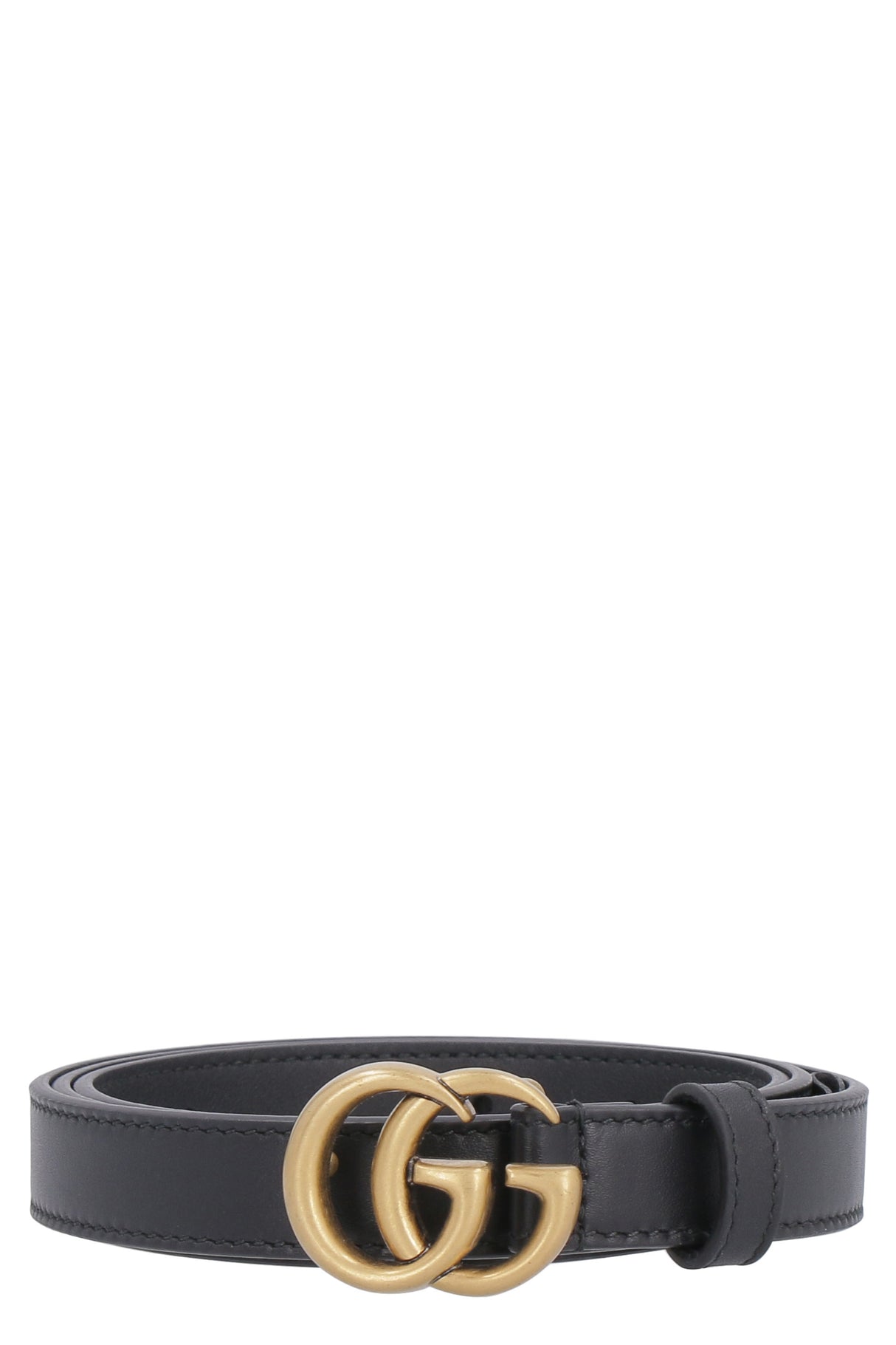 GUCCI Leather Belt with Signature Buckle - 4x3 CM