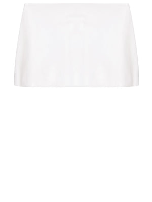 KHAITE White Leather Mini Skirt for Women - Designer SS24 Collection