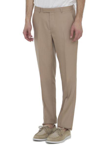 DIOR HOMME Men's Beige Cashmere and Silk Twill Trousers for FW24