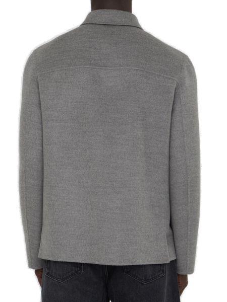 DIOR HOMME Men's Gray Wool Cashmere Silk Jacket, FW24 Collection