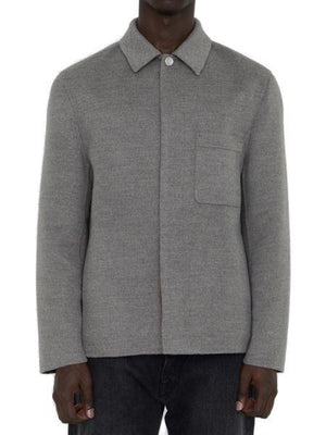 DIOR HOMME Men's Gray Wool Cashmere Silk Jacket, FW24 Collection