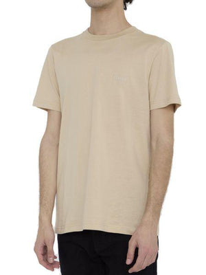 DIOR HOMME Men's Iconic Beige Crewneck T-Shirt in Sea Island Cotton