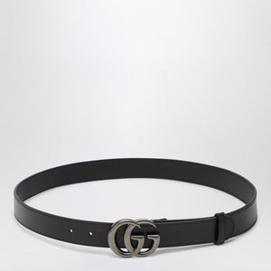 GUCCI Leather Belt with Adjustable Double G Buckle - 3cm Width