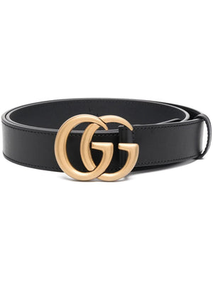 GUCCI Sleek Double Buckle Leather Belt for Men