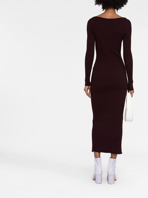 COURREGÈS Burgundy Knit Dress for Women - FW22