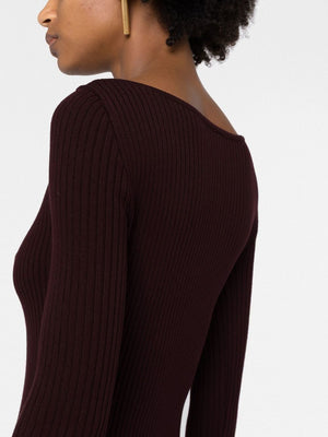 COURREGÈS Burgundy Knit Dress for Women - FW22