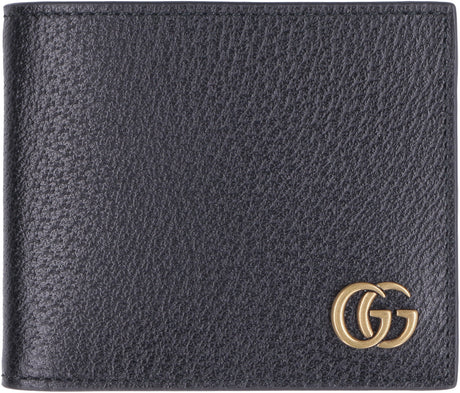 GUCCI Men's Black Leather GG Marmont Wallet for SS24