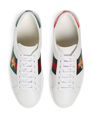 GUCCI White Multicolor Leather Sneakers for Men