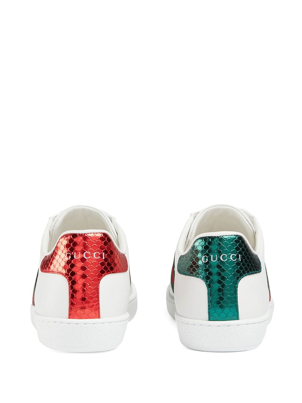 GUCCI Fashion-forward White Leather Embroidered Sneakers for Women