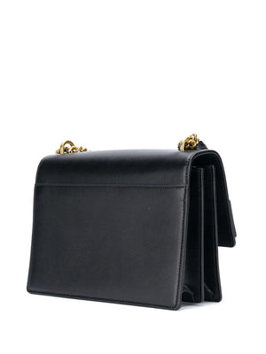 Black Sunset Medium Shoulder Handbag in Smooth Leather