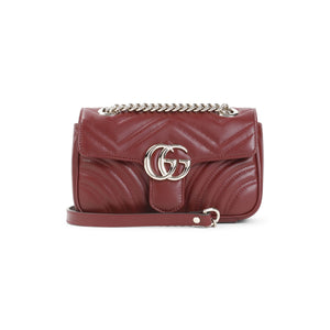 GUCCI Chic Red Quilted Mini Shoulder Bag 22x13x6 cm