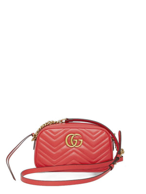 Gucci Quilted Leather Crossbody Handbag - Red