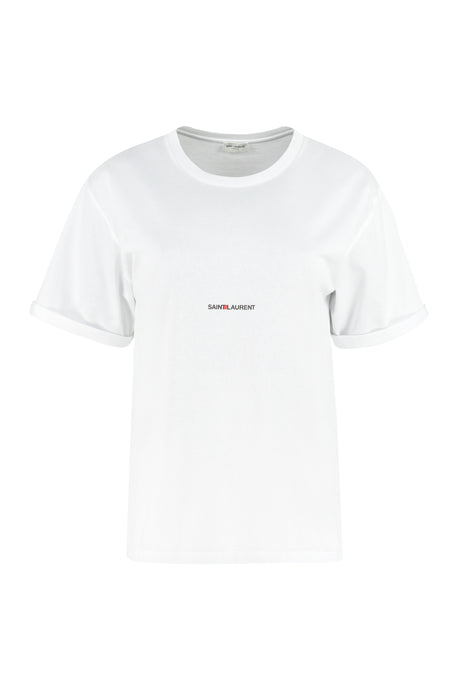 SAINT LAURENT Women's Cotton Crew-Neck T-Shirt