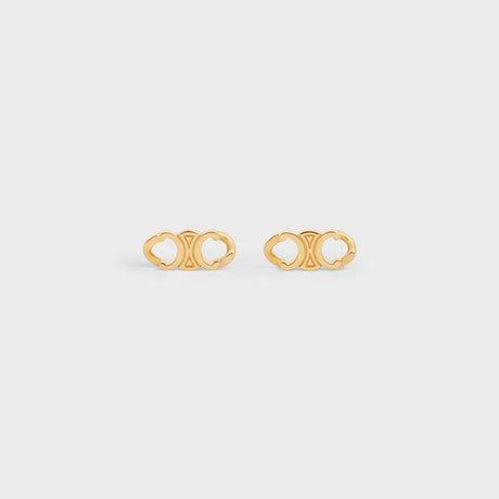 CELINE Triomphe Glamour Studs - Brass with Gold Finish