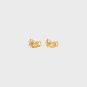 CELINE Triomphe Glamour Studs - Brass with Gold Finish