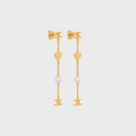 CELINE Mini Heart Charms Earrings