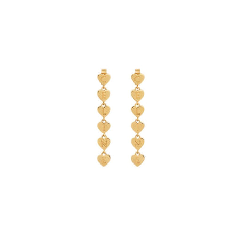 CELINE Elegant Heart-Shaped Gold Finish Earrings