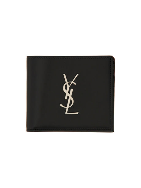 SAINT LAURENT Mini East/West Leather Wallet