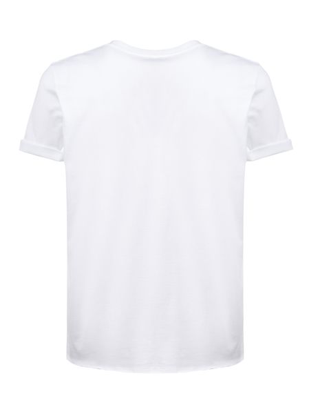 SAINT LAURENT Optic White Cotton T-Shirt for Men with Printed Brand Logo on Chest