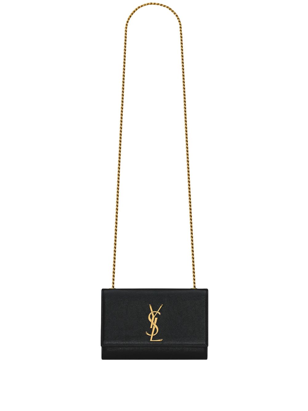 SAINT LAURENT Women's Kate Small Chain Black Calfskin Leather Shoulder Bag SS24