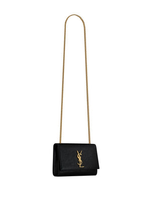 SAINT LAURENT Women's Kate Small Chain Black Calfskin Leather Shoulder Bag SS24