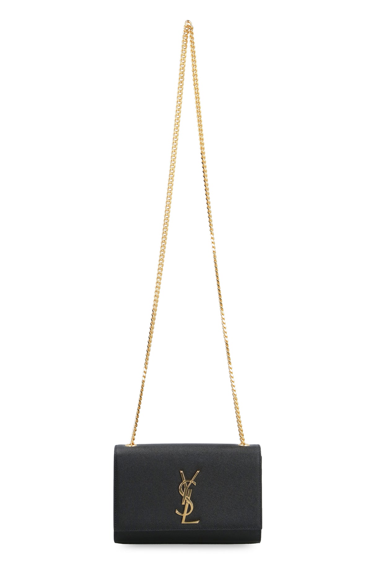 Luxurious Black Leather Small Chain Handbag