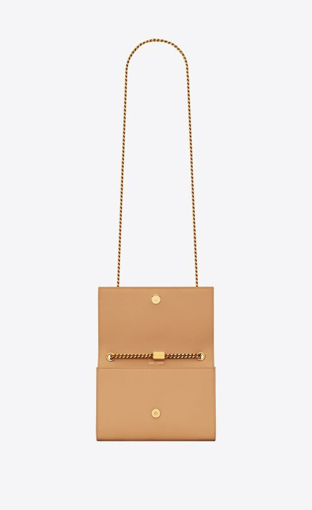 SAINT LAURENT Tan Calf Skin Shoulder and Crossbody Bag for Women - 2024 FW23 Collection