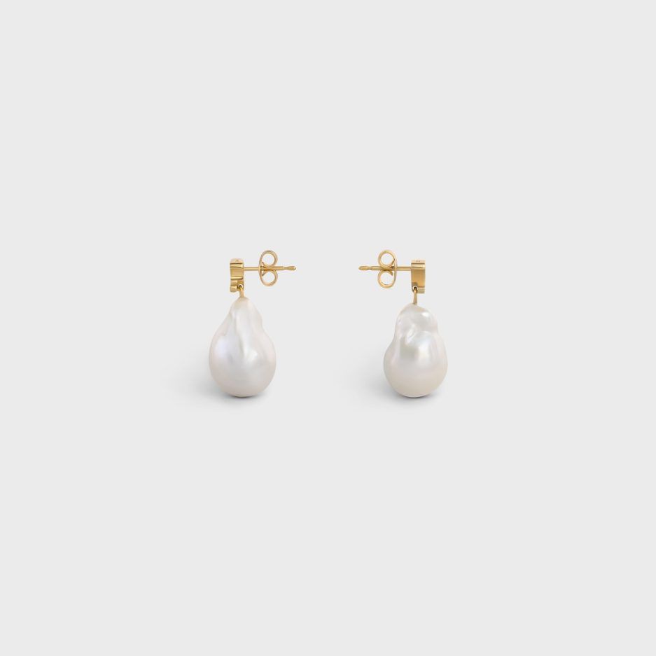 CELINE Baroque Goldtone Triumph Mini Earrings