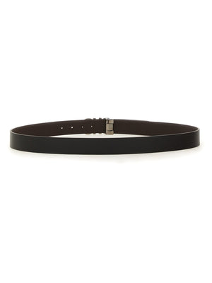 FERRAGAMO Elegant Hooks Belt for Men - Classic 100% Leather