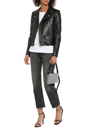 Black Leather Motor Jacket for Women