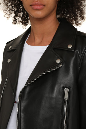 Black Leather Motor Jacket for Women