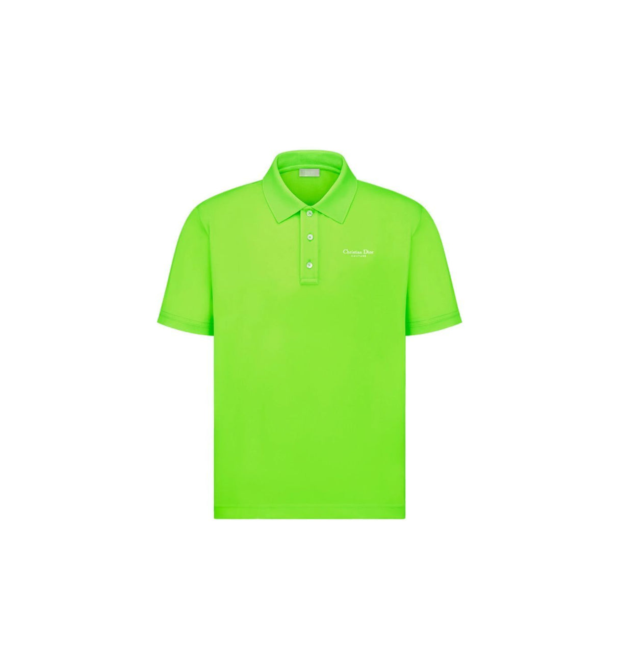 DIOR HOMME Fluorescent Green Technical Piqué Polo Shirt