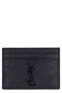 SAINT LAURENT Black Monogram Sheepskin Credit Card Holder for Men