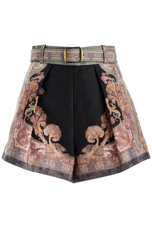 ZIMMERMANN High-Waisted Silk and Cotton Paisley Print Shorts - Size 0