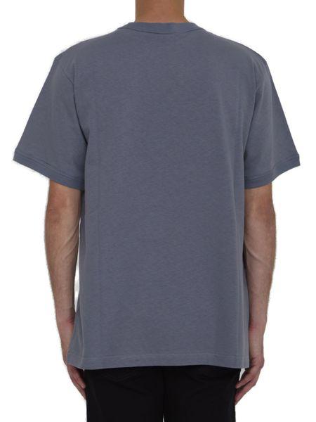 DIOR HOMME Charm Icon Grey Cotton T-Shirt - Short Sleeves