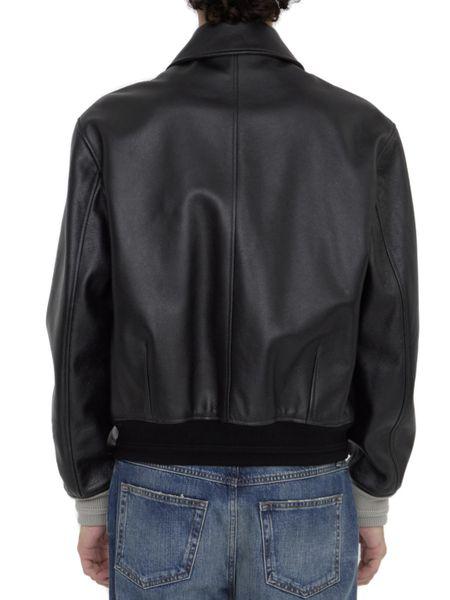 DIOR HOMME Designer Black Leather Jacket for Men - FW24 Collection