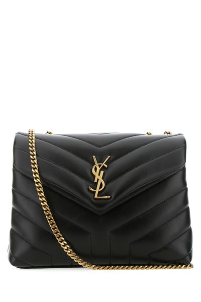 SAINT LAURENT LouLou Mini Shoulder Bag in Crema Soft with Quilted Raffia - Women's Fall/Winter Collection