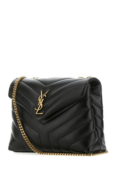 SAINT LAURENT LouLou Mini Shoulder Bag in Crema Soft with Quilted Raffia - Women's Fall/Winter Collection