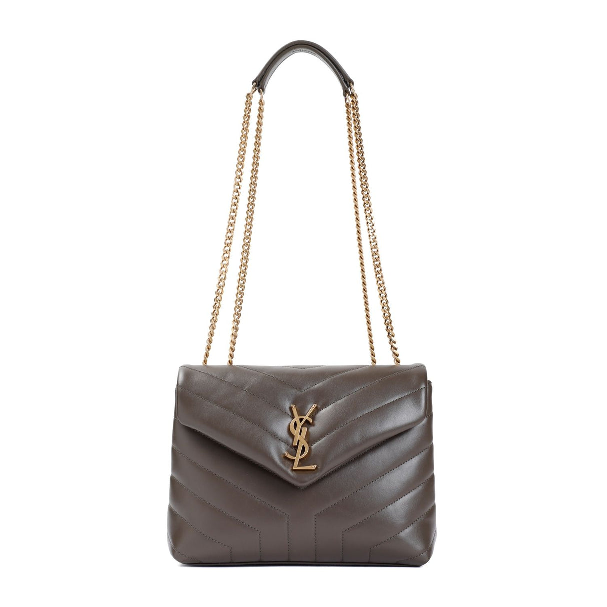 SAINT LAURENT LouLou Mini Shoulder Bag in Crema Soft with Quilted Raffia - Women's Fall/Winter Collection