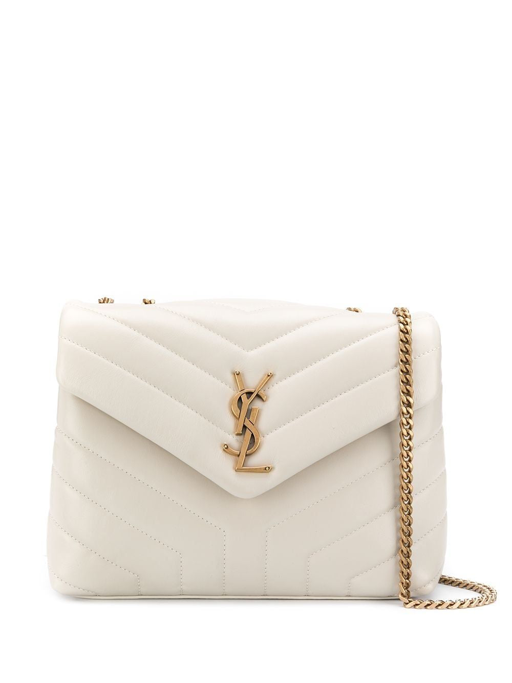 Loulou Matelassé Quilted Shoulder Handbag in Soft Cream