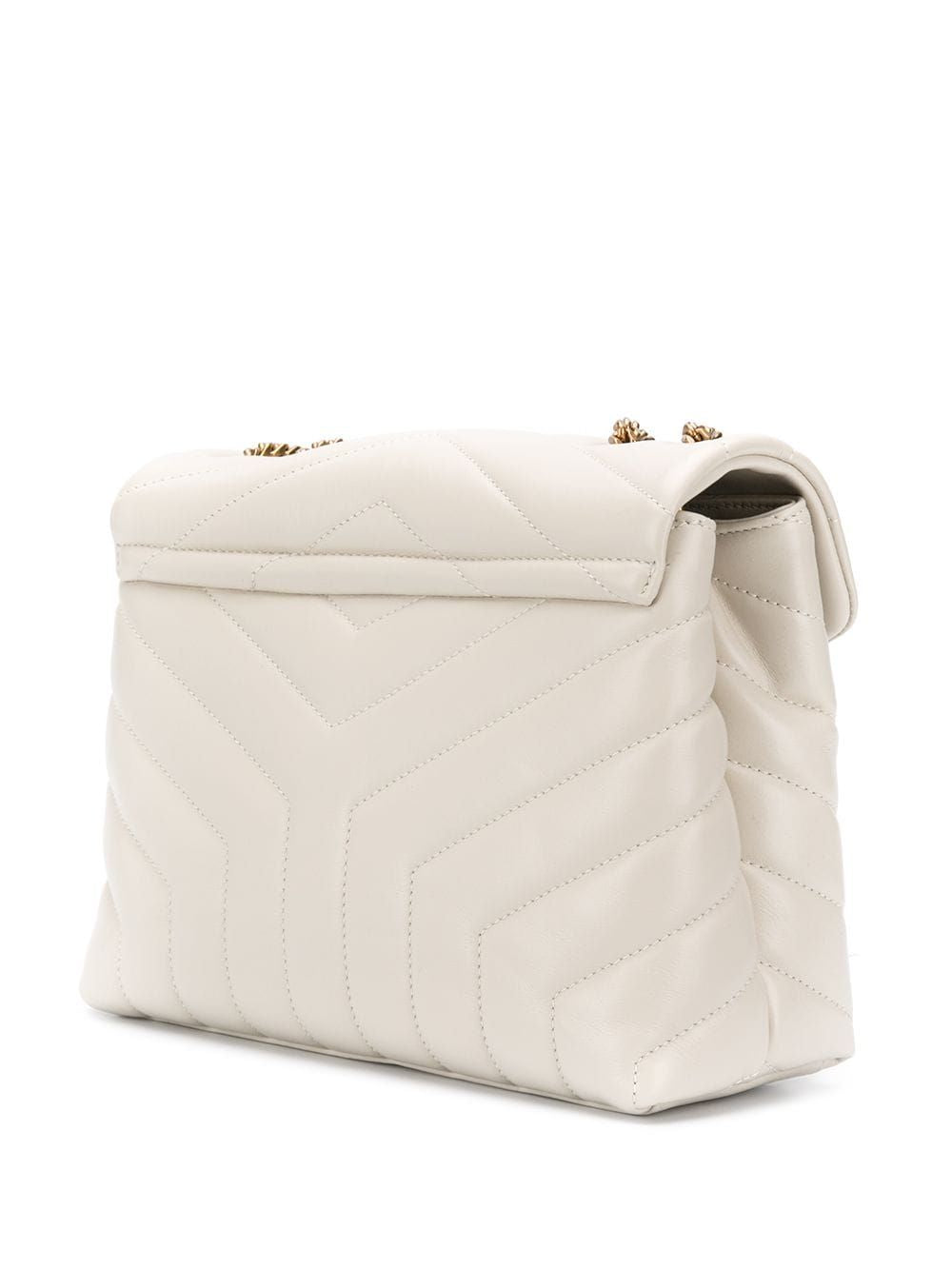 Loulou Matelassé Quilted Shoulder Handbag in Soft Cream