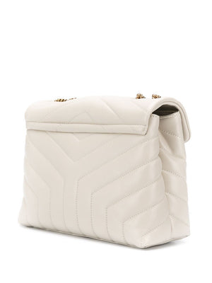 Loulou Matelassé Quilted Shoulder Handbag in Soft Cream