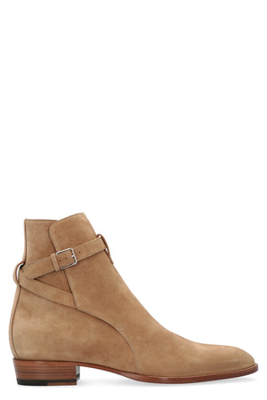 Men's Beige Ankle Boots with Ankle Strap