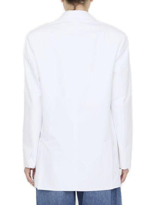 VALENTINO GARAVANI Double-Breasted White Cotton Jacket, Regular Fit for Women