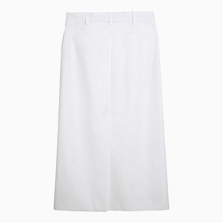 VALENTINO Elegant White Cotton Maxi Skirt